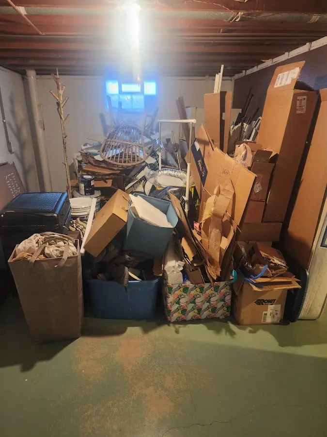 Roll-off dumpster container at job site for 8 Yard Dumpster Rental in Thiensville